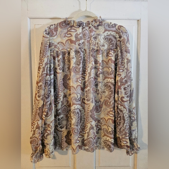 Wilfred neutral paisley button up blouse - Picture 3 of 4